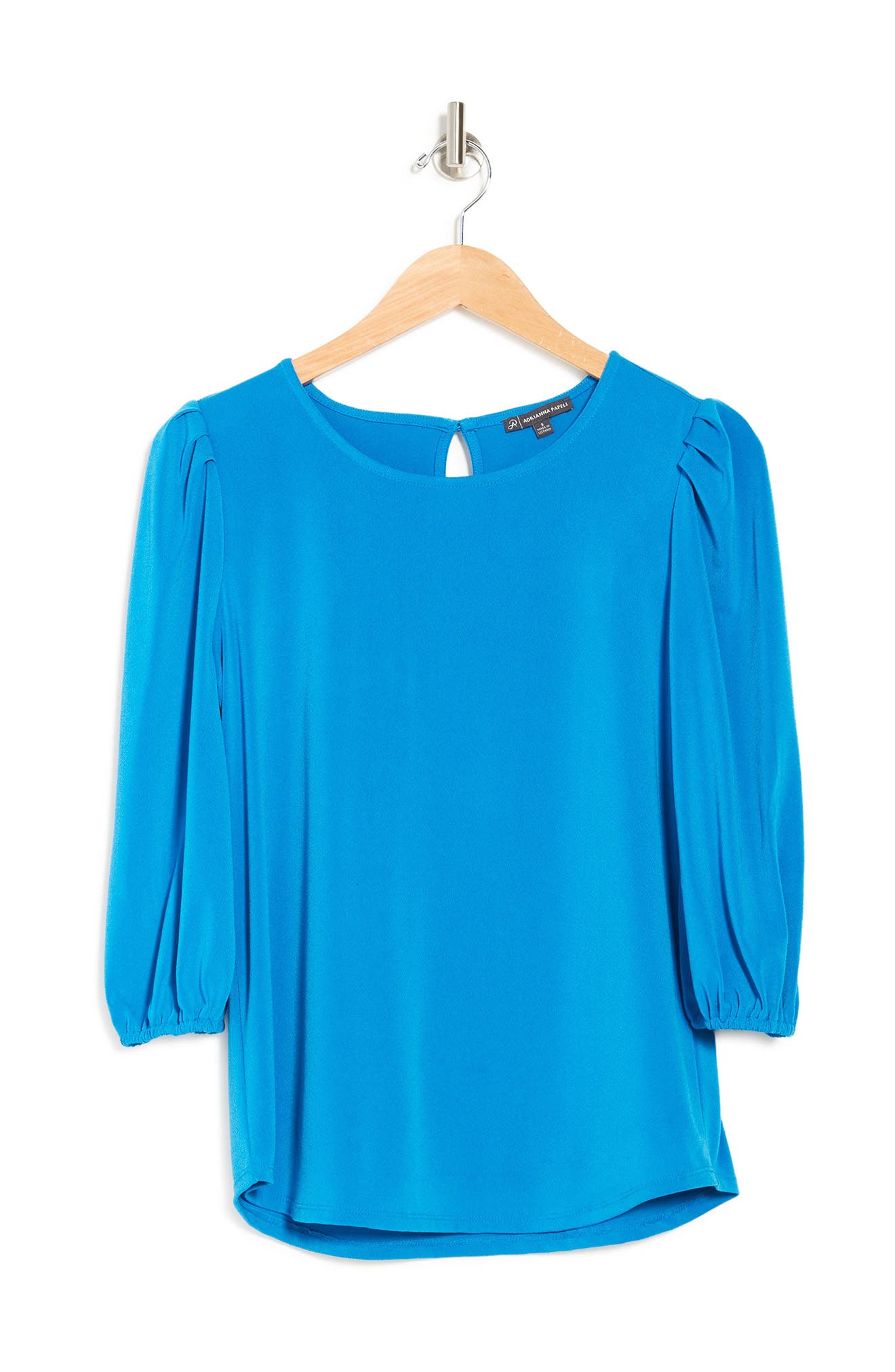 Adrianna Papell Solid Moss Crepe Pleat Woven Top In Dazzlingbl