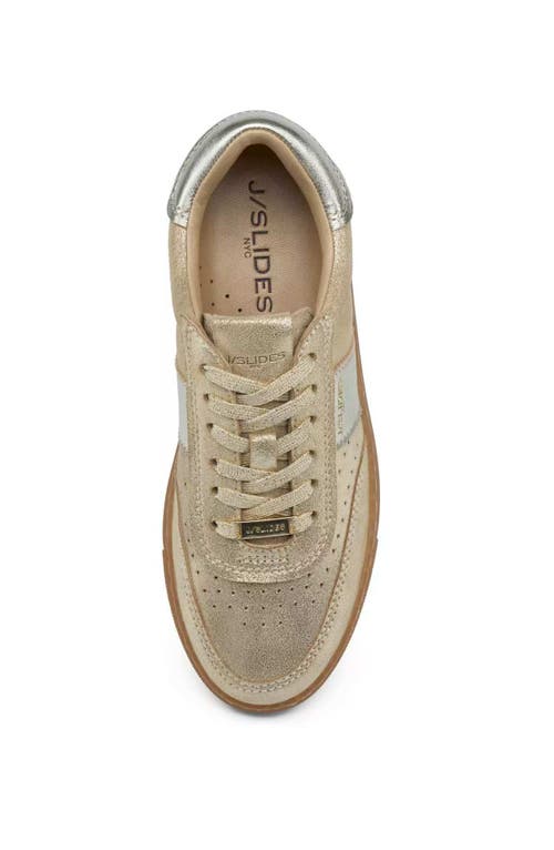 Jslides Footwear Tinsely Sneaker In Metallic Light Gold