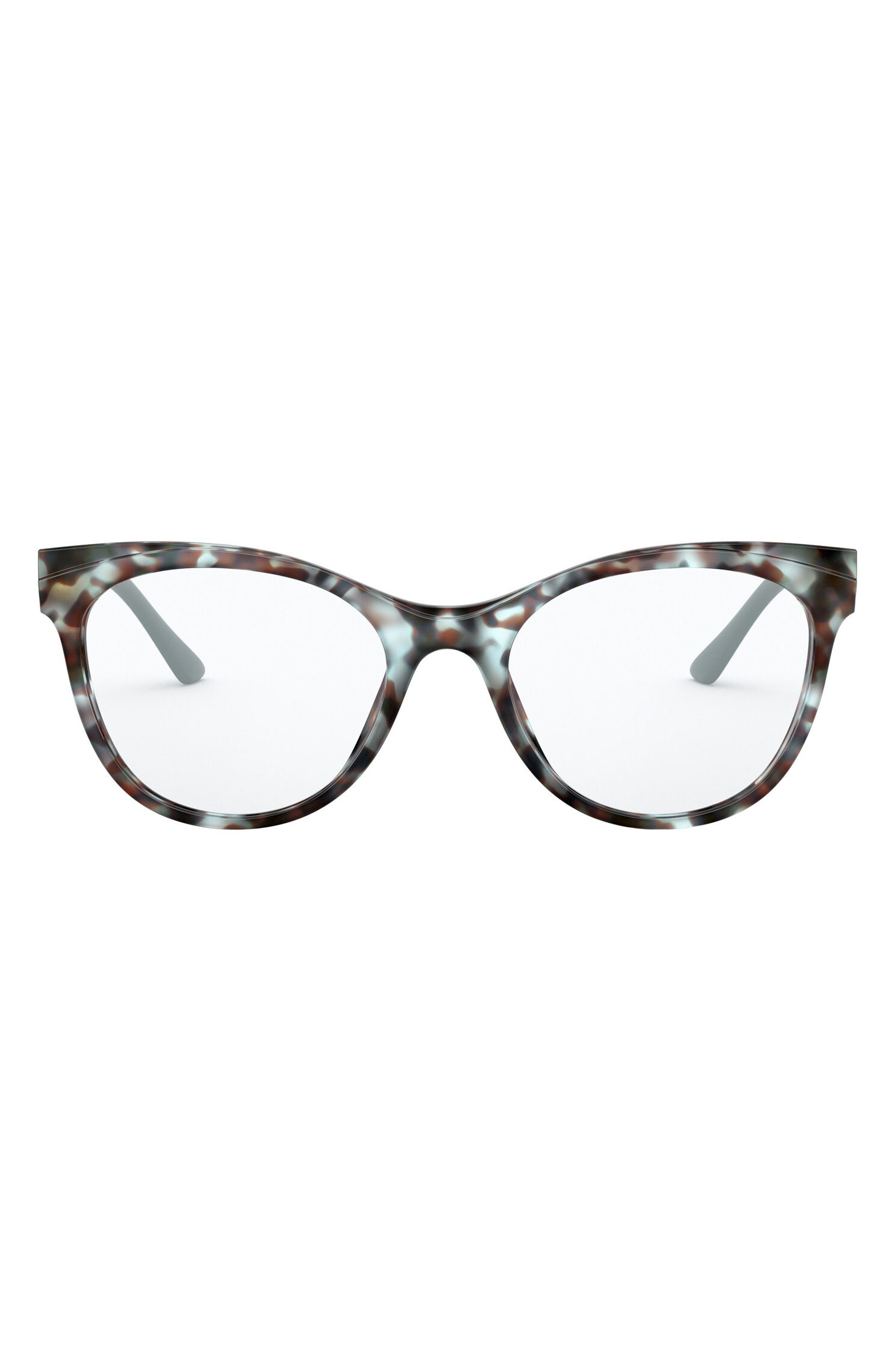 Prada 51mm Cat Eye Optical Glasses in Blue/brown/demo Lens at Nordstrom