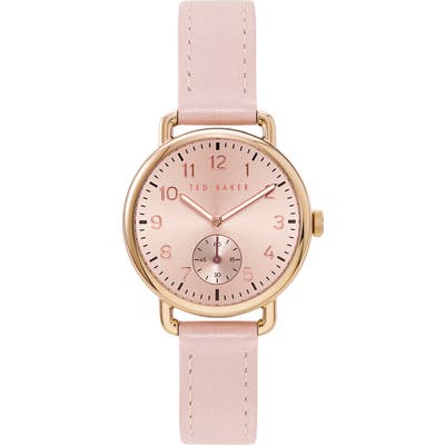 Ted Baker London Hannahh Sub-Eye Leather Strap Watch,