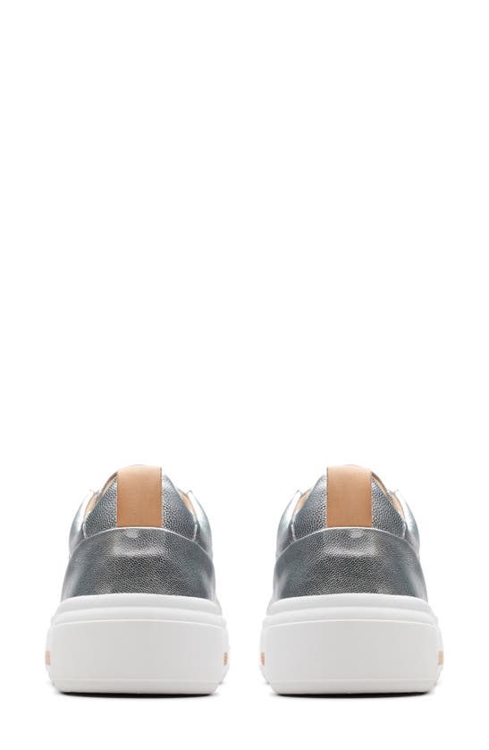 Clarks Hollyhock Walk Sneaker In Silver Leather