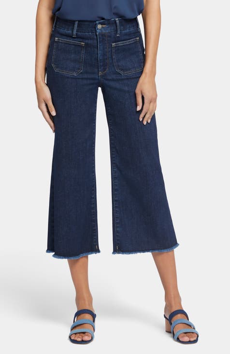 Wide Leg Cropped Jeans for Women