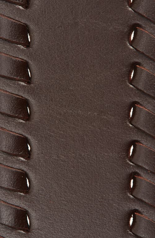 Shop Nordstrom Grant Whipstitch Leather Belt In Dark Brown