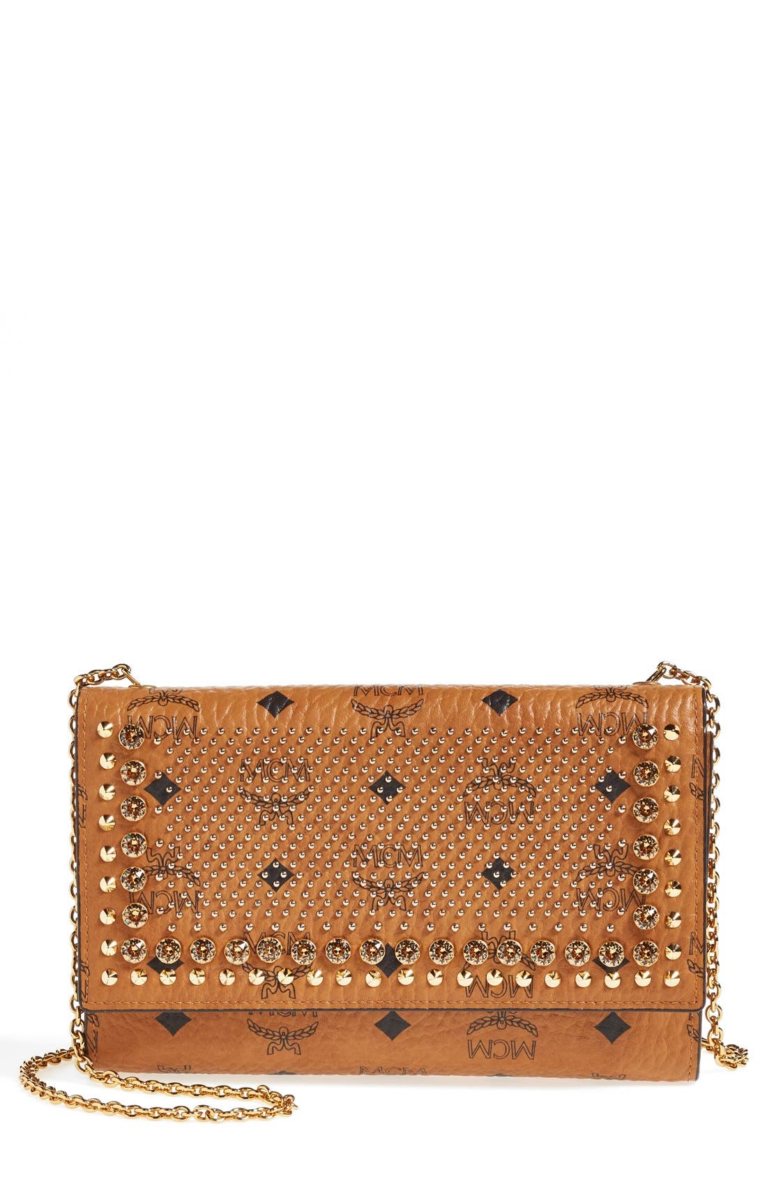 MCM 'Visetos' Studded Wallet on a Chain Nordstrom