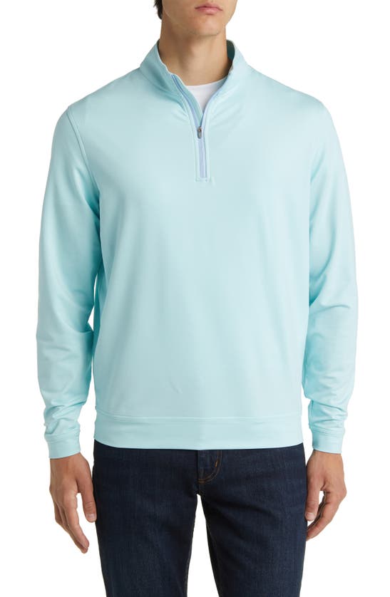 Peter Millar Men's Perth Melange Performance Quarter-zip Sweater In Celeste