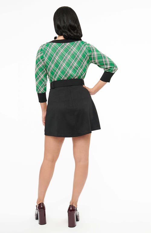 Smak Parlour Belted Easy Does It A-line Mini Skirt In Black Hedgehog