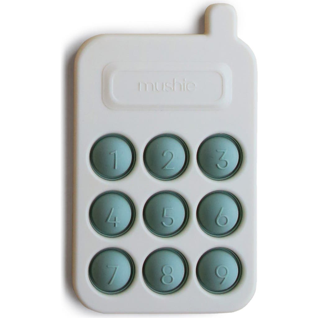 Mushie Phone Press Toy in Cambridge Blue