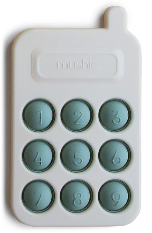 Mushie Phone Press Toy in Cambridge Blue