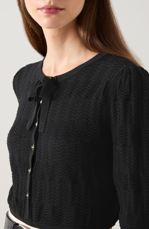 Shop Lk Bennett Freida Pointelle Cardigan In Black