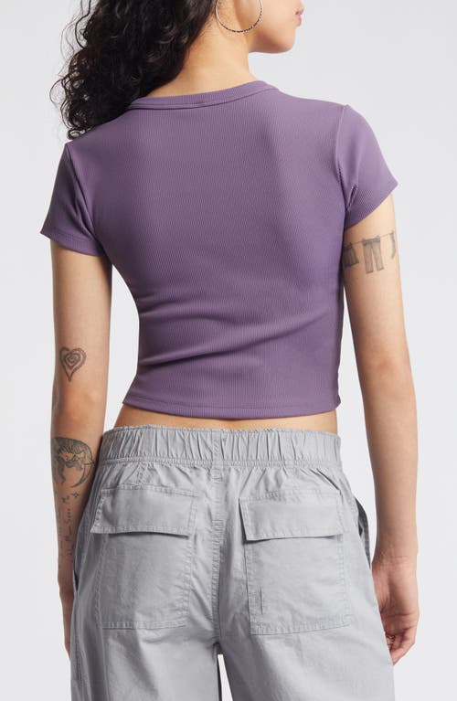 Shop Bp. Compact Rib Crop Baby Tee In Purple Montana