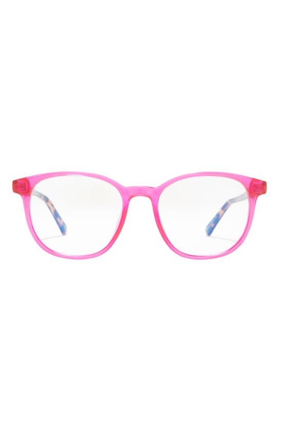Quay Blueprint 48mm Blue Light Filtering Glasses In Pink Tortoise Temple/ Clear