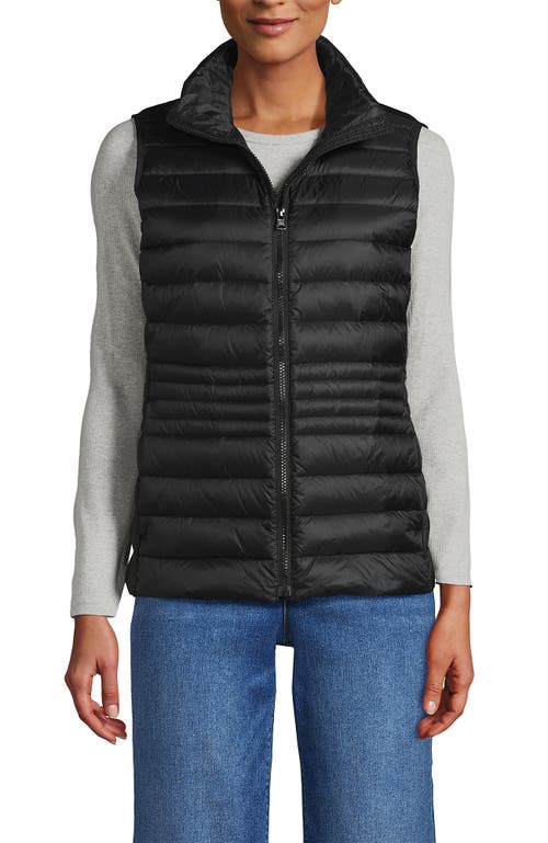 Shop Lands' End Wanderweight Packable Ultralight Down Vest In Black