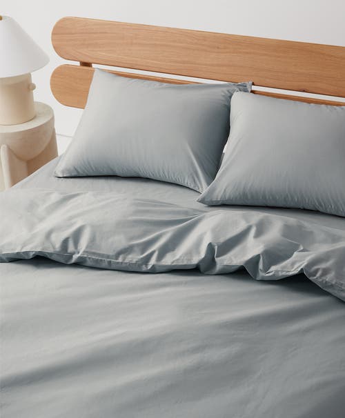 Shop Pact Organic Room Service Sateen Duvet Cover In Quarry