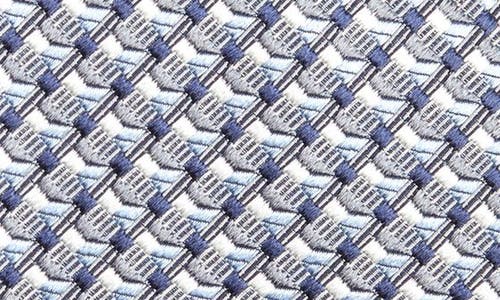 Shop Brioni Geometric Pattern Silk Tie In Blue