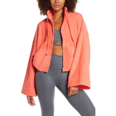 Free People Fp Movement Climb High Fleece Jacket, Coral