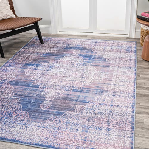 Jonathan Y Regis Bohemian Medallion Machine-washable Area Rug In Blue
