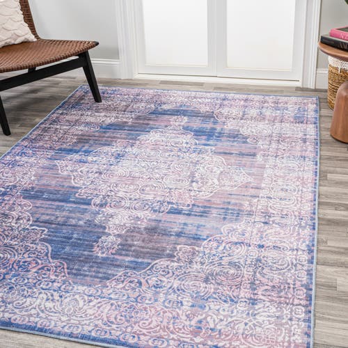 Shop Jonathan Y Regis Bohemian Medallion Machine-washable Area Rug In Blue