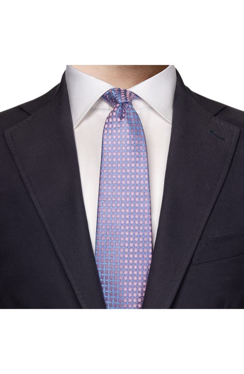 Shop Eton Square Neat Silk Tie In Lt/pastel Blue