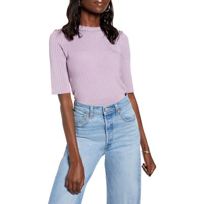 Leith Variegated Rib Sweater, Purple