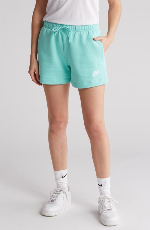 Shop Nike Club Fleece Shorts In Emerald Rise/white
