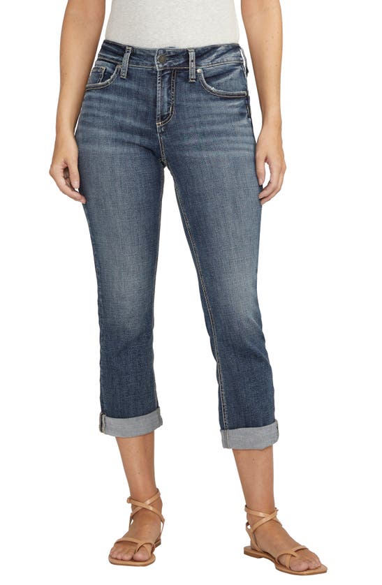 Shop Silver Jeans Co. Suki Americana Mid Rise Capri Jeans In Indigo