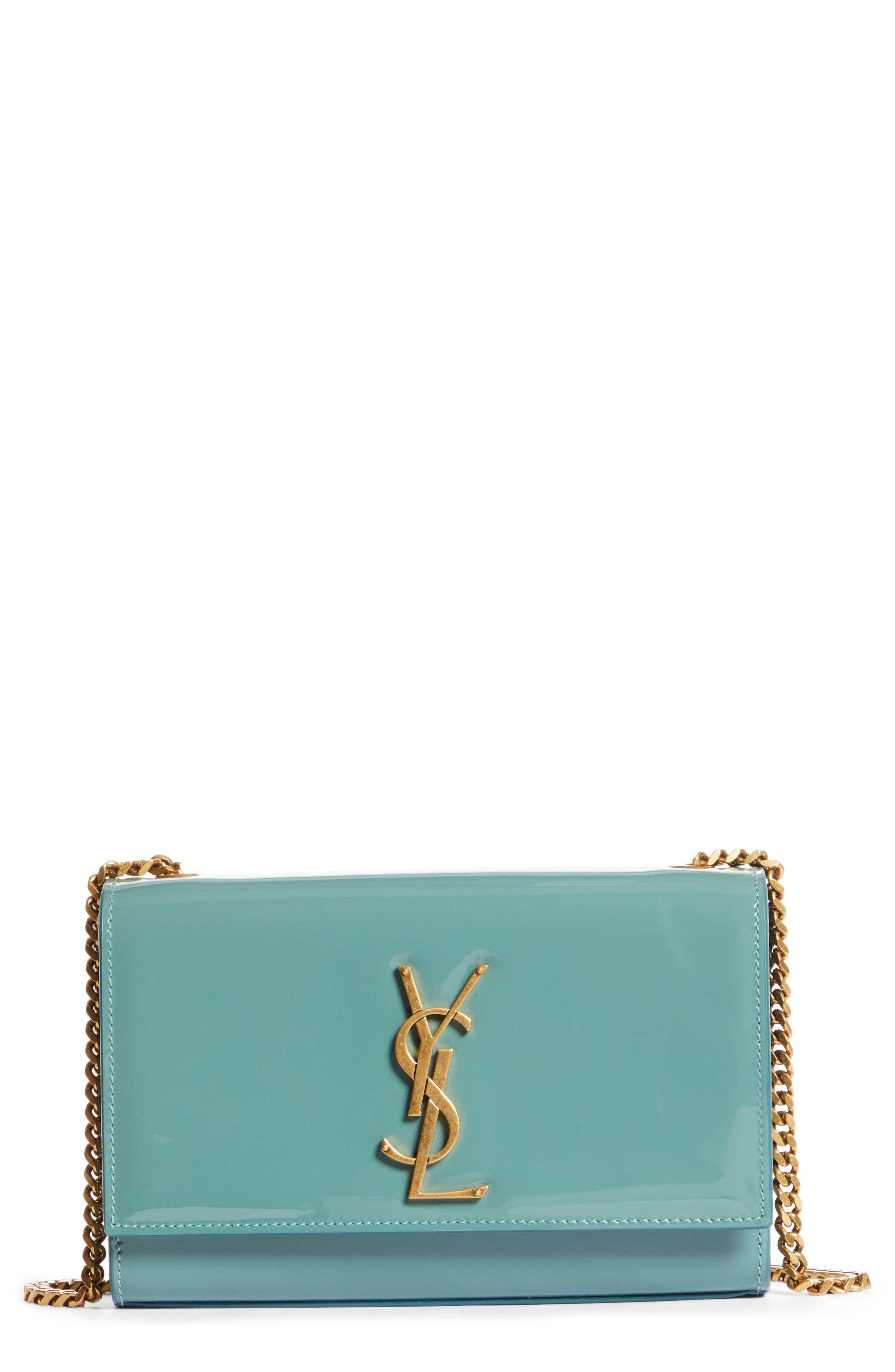 Saint Laurent blue Leather Cross-Body Bag with Card Holder
