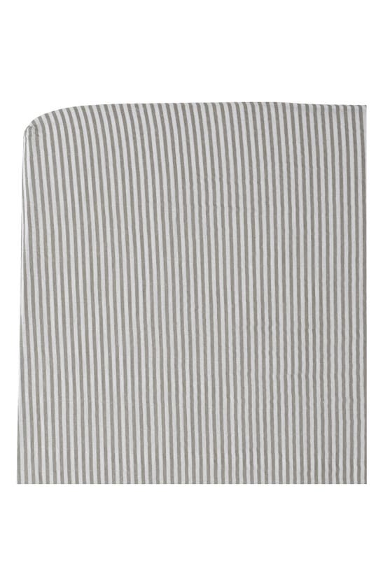Little Unicorn Cotton Muslin Crib Sheet In Grey Stripe