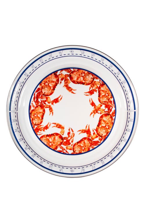 Golden Rabbit Enamelware Crab House Large Serving Platter in White
