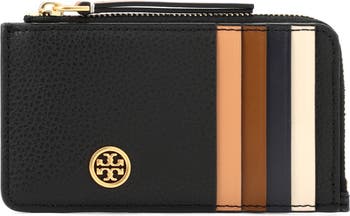 Tory Burch Robinson Pebble Leather Card Case