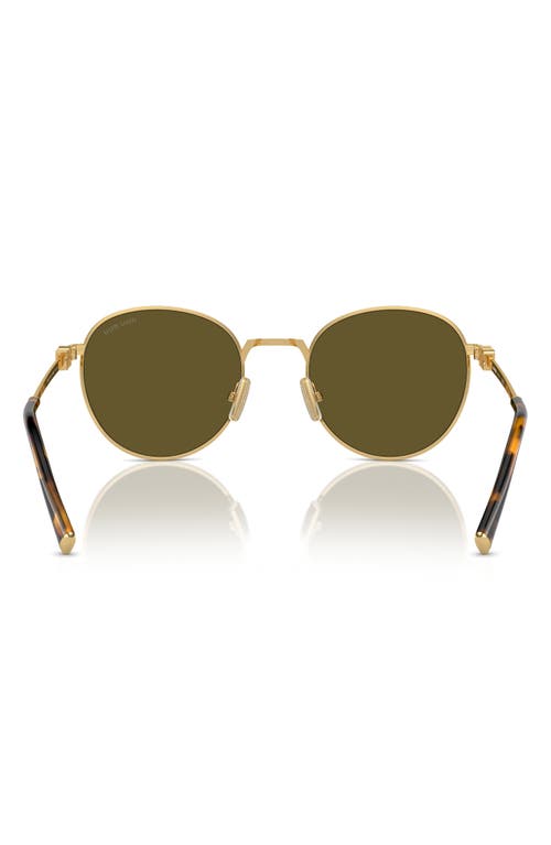 Shop Miu Miu 50mm Round Sunglasses In Dark Brown