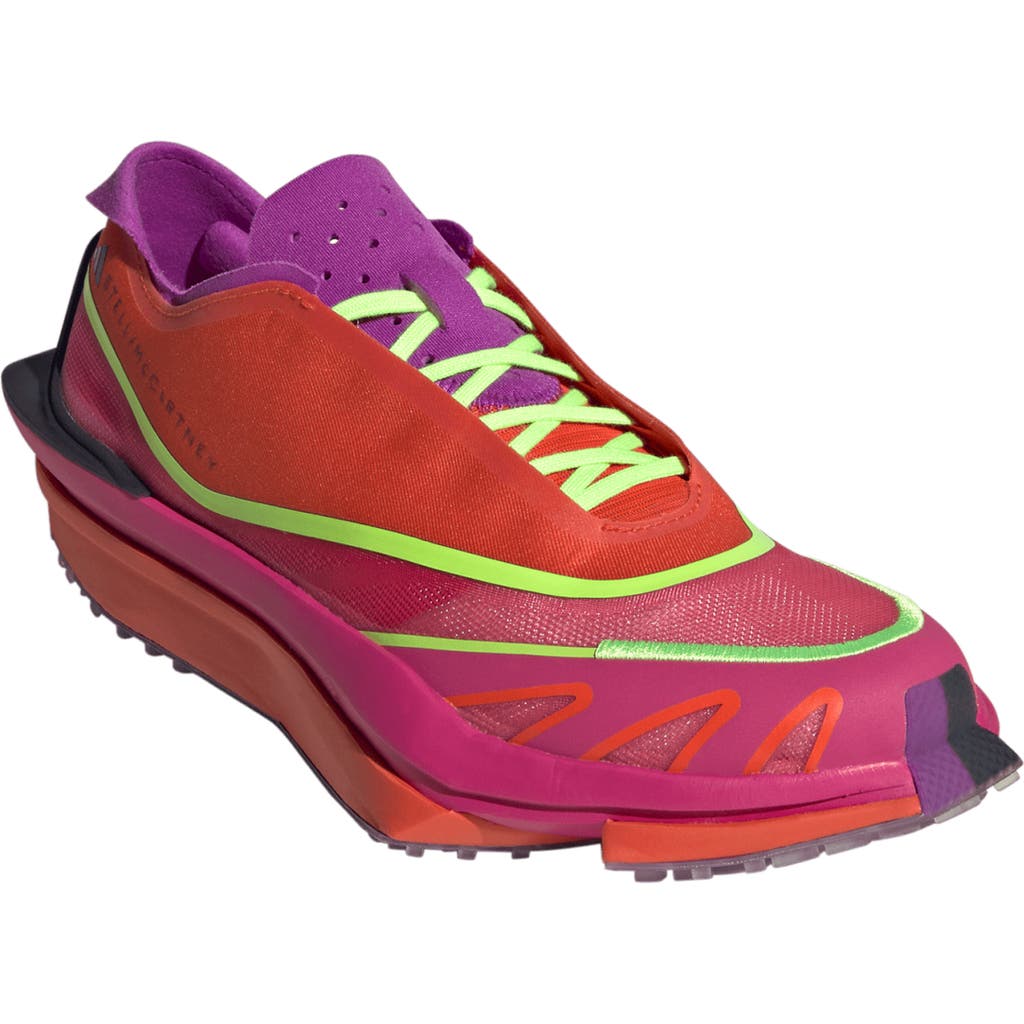 Adidas By Stella Mccartney Earthlight Pro Running Shoe In Active Orange/magenta/purple