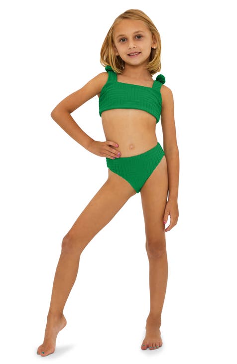 Girls' Green Swimsuits & Cover-ups
