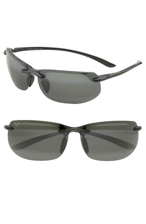 UPC 603429014704 product image for Maui Jim Banyans PolarizedPlus®2 67mm Rectangle Sunglasses in Gloss Black /Neutr | upcitemdb.com
