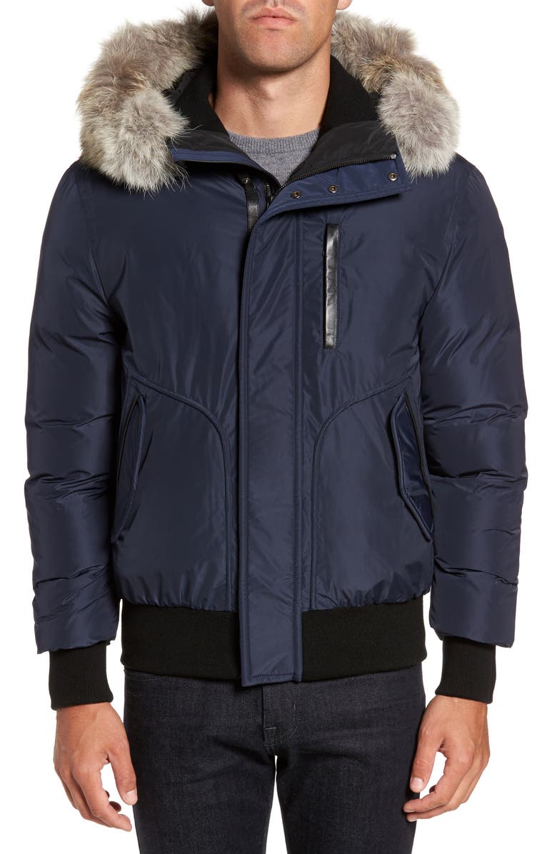 Mackage 'Florian' Down Bomber Jacket with Genuine Coyote Fur Trim ...