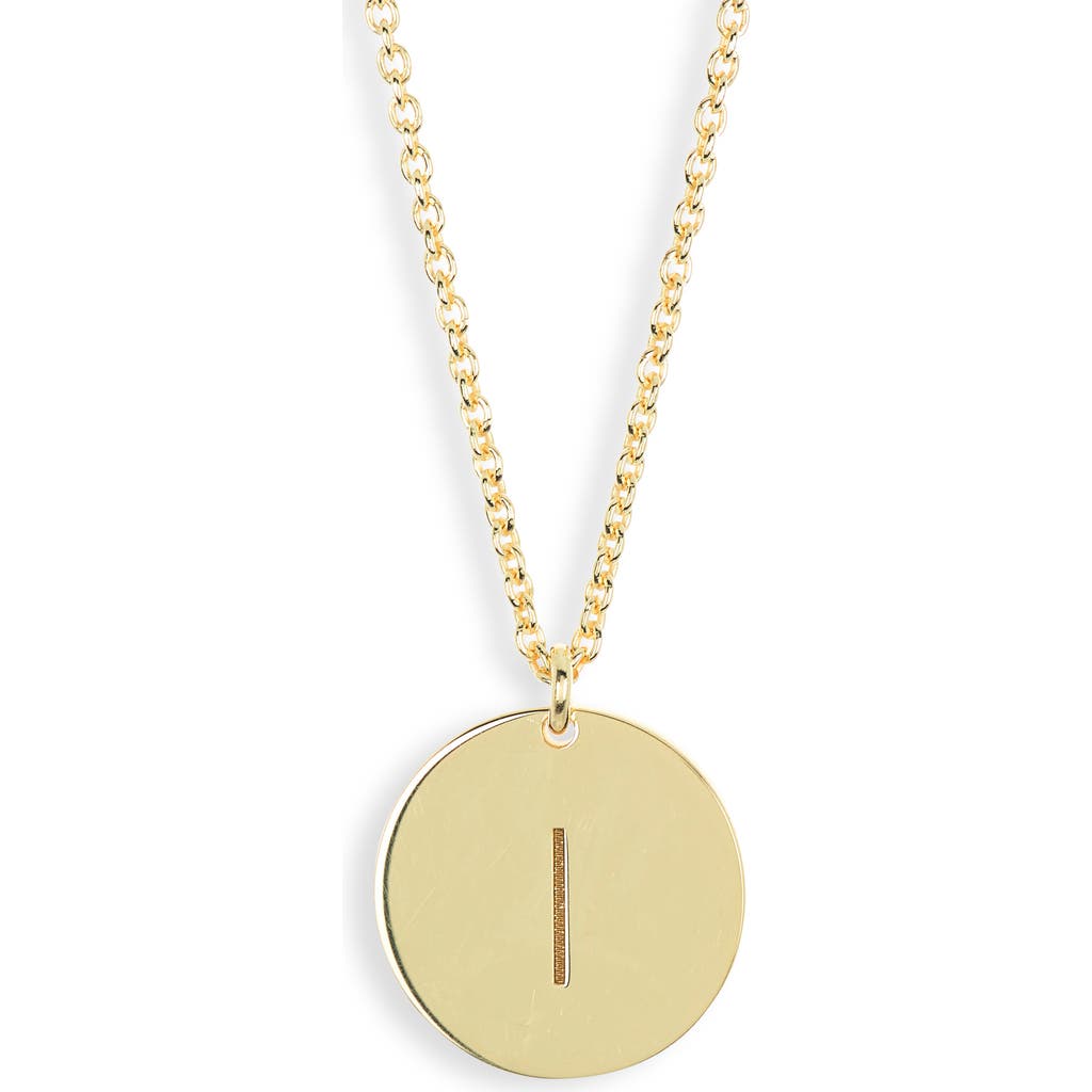 Meshmerise Initial Disc Pendant Necklace In Yellow-i