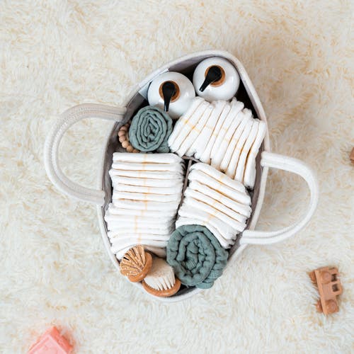 Comfy Cubs Rope Diaper Caddy Organizer In Sage