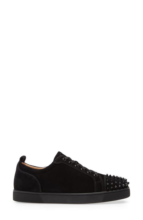 Shop Christian Louboutin Louis Junior Spikes Sneaker In Black/black/black