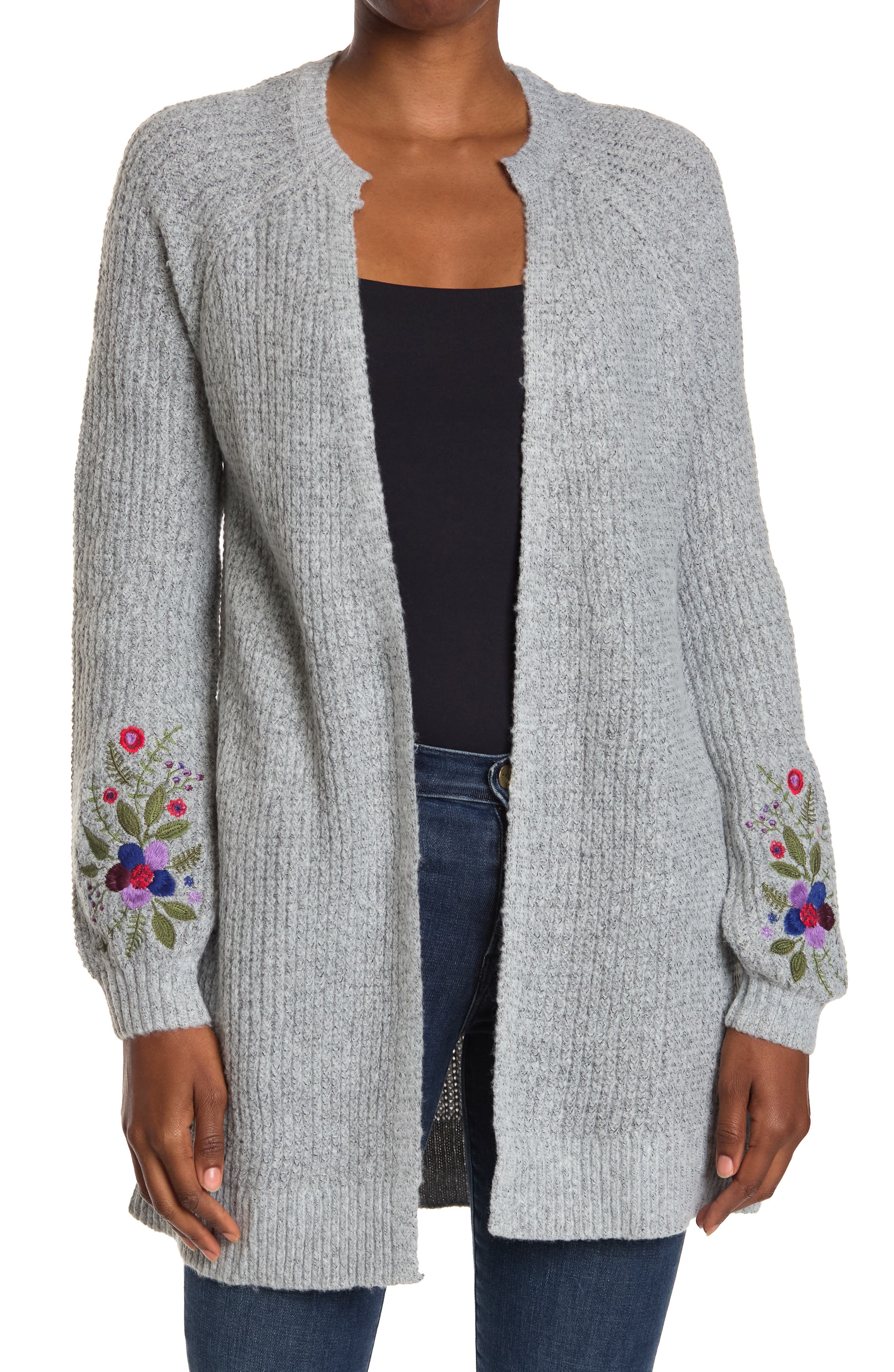 flower long cardigan