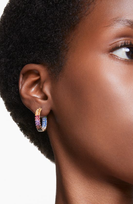 Shop Swarovski Matrix Pride Hoop Earrings In Multicolored