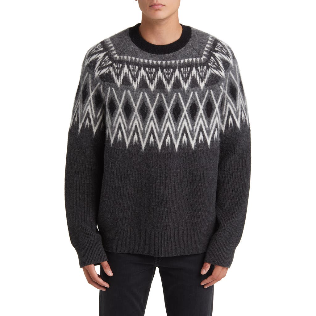 Shop Allsaints Aces Crewneck Sweater In Black/charcoal