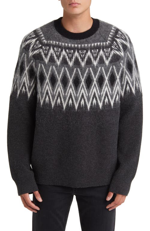 Shop Allsaints Aces Crewneck Sweater In Black/charcoal