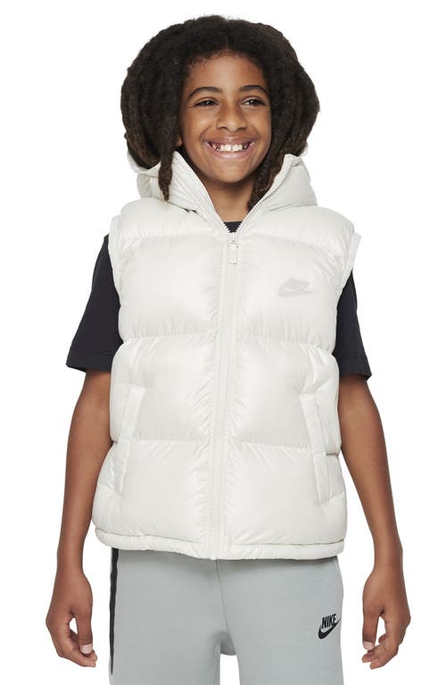 Nike Kids' Water Repellent Therma-fit Hooded Puffer Vest In White