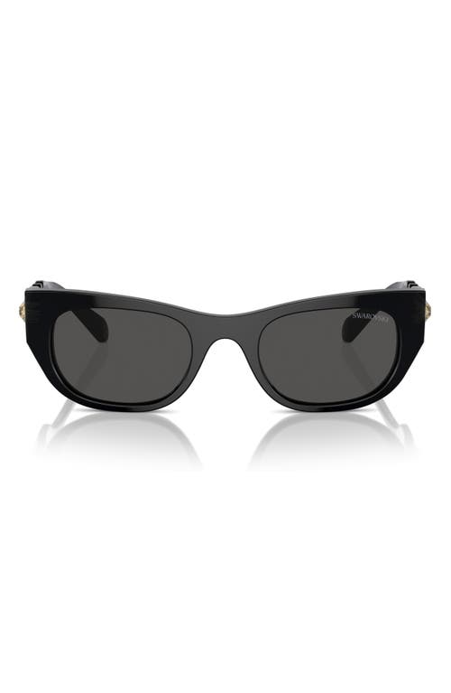 Swarovski 51mm Pillow Sunglasses in Black at Nordstrom