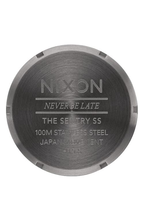 Shop Nixon Sentry Bracelet Watch, 42mm In Gunmetal/blackberry/gold