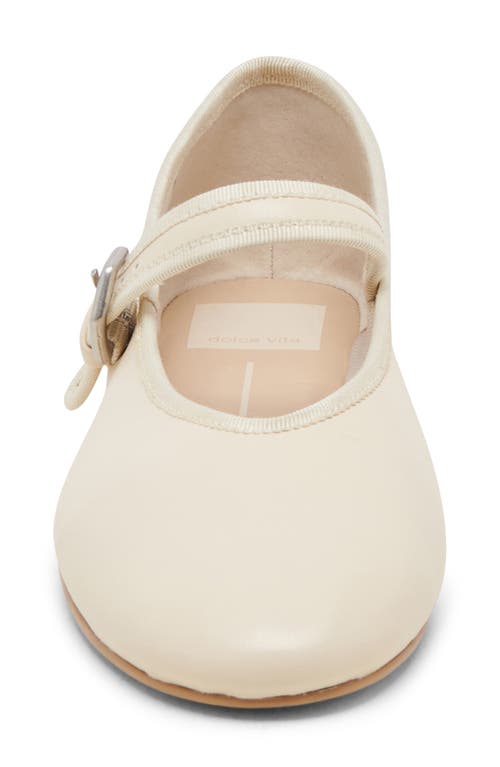 Shop Dolce Vita Roslyn Mary Jane Flat In Creme Leather