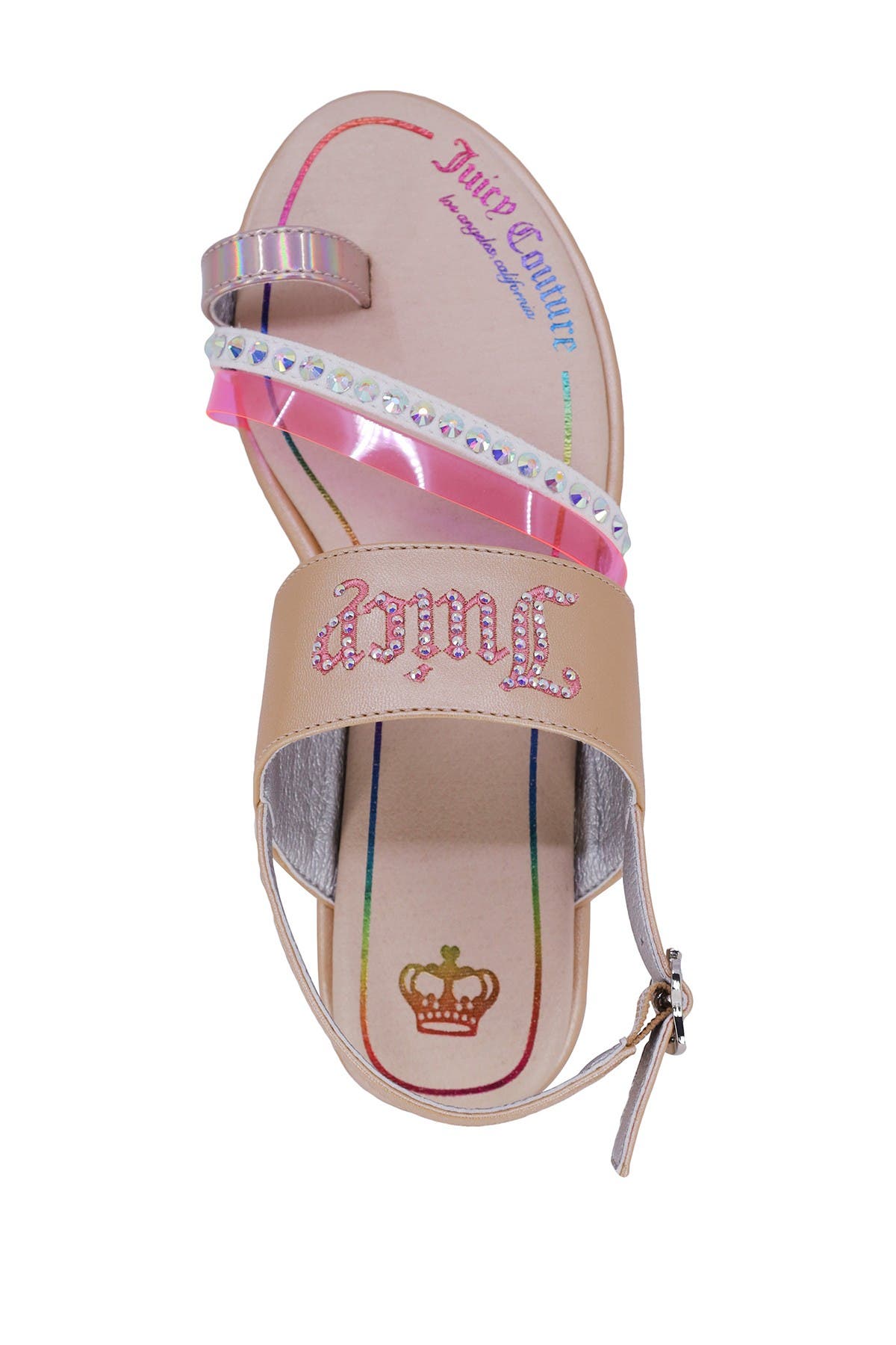 Juicy Couture Kids' Concord Loop Toe Sandal In Beige/khaki