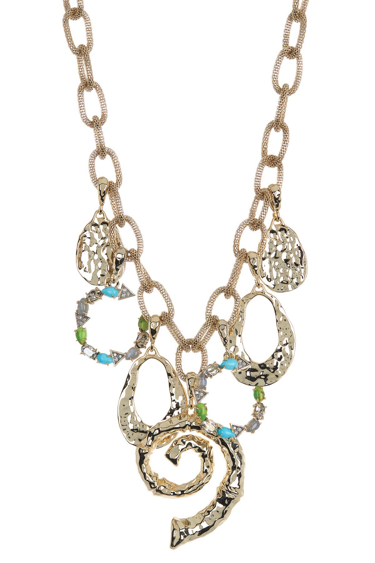Alexis Bittar Multi-stone Mesh Chain Charm Necklace