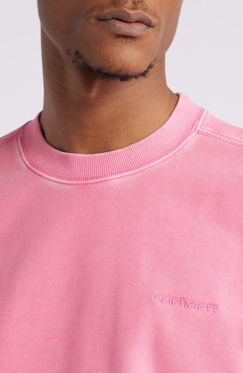 Shop Carhartt Work In Progress Garment Dyed Script Sweatshirt In Charm Pink Garment