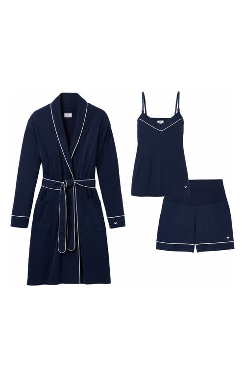 Petite Plume The Must Have 3-Piece Cotton Maternity Set in Navy at Nordstrom, Size X-Large