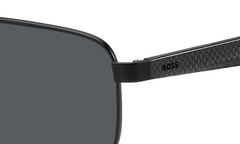 Hugo Boss 59mm Aviator Sunglasses In Matte Black Grey